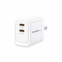 ArgomTech Cargador de Pared ARG-AC-0132WT, 20W, 2x USB-C, Blanco 