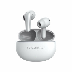 Argomtech Audífonos Intrauriculares con Micrófono Skeipods E20, Bluetooth, Inalámbrico, Blanco 