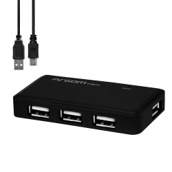 ArgomTech Hub USB A Macho, 4x USB, 480 Mbit/s, Negro 