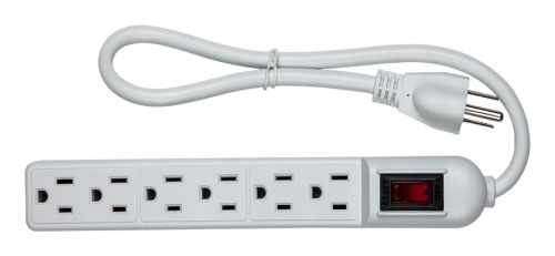 Argos Multicontacto 9700250, 6 Salidas, 125V, 15A, 110 Joules, Blanco 