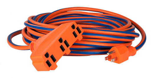 Argos Extensión de Uso Rudo 9760163, 3 Salidas AC, 127V, 15A, 10 Metros, Naranja/Azul 