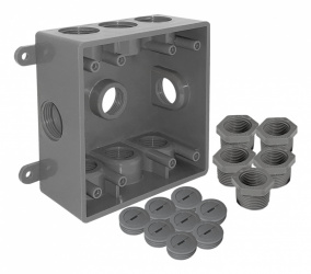 Argos Caja para Pared CAPC719G, 9 Puertos, 1 Pieza, Gris  