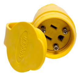 Arrow Hart Conector de Entrada Recta 15W47, 15A, 125V, Nema 5-15R, Amarillo 