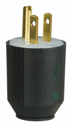 Arrow Hart Clavija Recta, 15A, 125V, NEMA 5-15P, Negro/Blanco 