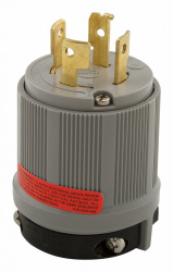 Arrow Hart Clavija 7411C, 20A, 120 - 208V, Negro/Gris 