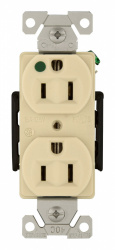 Arrow Hart Tomacorriente AH8200V, 2 Enchufes, 125V, 15A, Marfil 