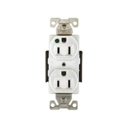 Arrow Hart Tomacorriente AH8200W, 2 Enchufes, 125V, 15A, Blanco 