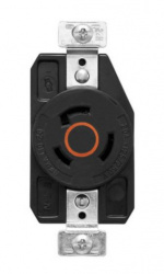 Arrow Hart Tomacorriente AHCL1020R, 1 Enchufe, 125 - 250V, 20A, Negro 