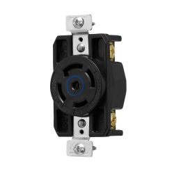 Arrow Hart Tomacorriente AHCL2130R, 1 Enchufe, NEMA L21-30R, 120V, 30A, Negro/Azul 