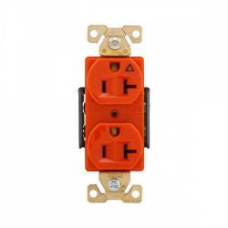 Arrow Hart Tomacorriente AHIG5362RN, 2 Enchufes, 125V, 20A, Naranja 