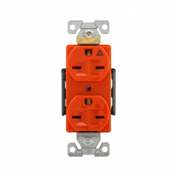 Arrow Hart Tomacorriente AHIG5362RN, 2 Enchufes, 250V, 15A, Naranja 