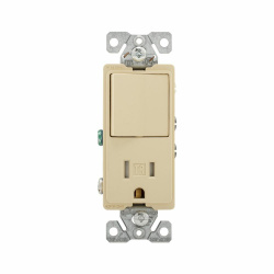 Arrow Hart Tomacorriente + Apagador TR7730V, 1 Enchufe, 120 - 277V, 15A, Marfil 