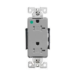 Arrow Hart Tomacorriente TR8362GY, 2 Enchufes, 125V, 20A, Gris 