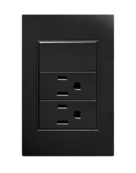 Artlite Tomacorriente APL-315, 2 Enchufes, 127 - 250V, 15A, Negro 