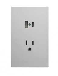Artlite Placa para Pared APL-707, 3 Puertos, 1 Pieza, Gris  