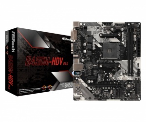 Tarjeta Madre ASRock micro ATX B450M-HDV R4.0, S-AM4, AMD B450, HDMI, 32GB DDR4 para AMD ― Requiere Actualización de BIOS para Ryzen Serie 5000 