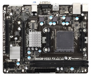 Tarjeta Madre ASRock micro ATX 960GM-VGS3 FX, S-AM3+, AMD 760G, 16GB DDR3, para AMD 