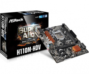 Tarjeta Madre ASRock micro ATX H110M-HDV, S-1151, Intel H110, HDMI/3.1, 32GB DDR4 para Intel 