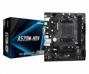 Tarjeta Madre ASRock Micro ATX A520M-HDV, S-AM4, AMD A520, HDMI, 64GB DDR4 para AMD ― No es Compatible con Ryzen 5 3400G y Ryzen 3 3200G 