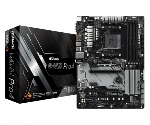 Tarjeta Madre ASRock ATX B450 Pro4, S-AM4, AMD B450, HDMI, 64GB DDR4 para AMD ― Requiere Actualización de BIOS para Ryzen Serie 5000 