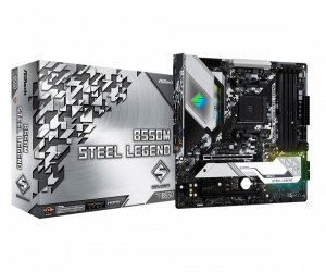 Tarjeta Madre ASRock Micro ATX B550M Steel Legend, S-AM4, AMD B550, HDMI, 128GB DDR4 para AMD ― No es Compatible con AMD Ryzen 5 3400G y Ryzen 3 3200G (Revisar Compatibilidades en la Página del Fabricante) 