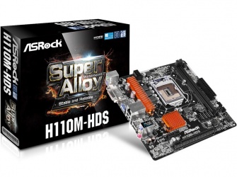 Tarjeta Madre ASRock micro ATX H110M-HDS, S-1151, Intel H110, HDMI, 32GB DDR4 para Intel 