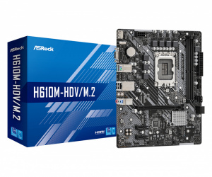 Tarjeta Madre ASRock Micro-ATX H610M-HDV/M.2, S-1700, Intel H610, HDMI, 64GB DDR4 para Intel 