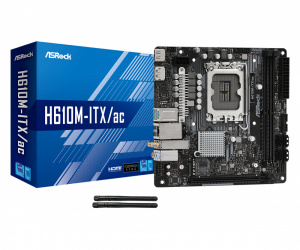 Tarjeta Madre ASRock Mini-ITX H610M-ITX/AC, S-1700, Intel H610, HDMI, 64GB DDR4 para Intel ― Requiere Actualización de BIOS para Procesadores Intel 13va. Generación 