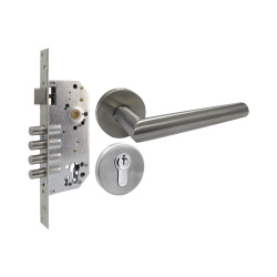 Assa Abloy Kit Manija de Doble Roseta, 35-45mm, Cromado 
