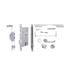 Assa Abloy Kit de Cerradura PE560, hasta 65mm, Acero Inoxidable 