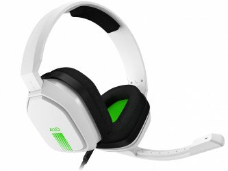 Astro Gaming Audífonos Gamer A10 para PS4/PS5/Xbox/PC/Mac, Alámbrico, 3.5mm, Blanco/Verde 