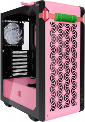Gabinete ASUS TUF Gaming GT301 Demon Slayer con Ventana RGB, Midi-Tower, ATX, USB, sin Fuente, Negro/Rosa 