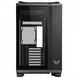Gabinete ASUS TUF Gaming GT502, Midi-Tower, ATX/Micro-ATX/Mini-ITX, USB 3.0, sin Fuente, sin Ventiladores Instalados, Negro ― Presenta un golpe en una esquina. 