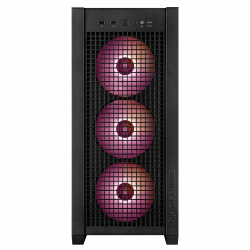 Gabinete ASUS TUF GAMING GT302 ARGB, Midi-Tower, ATX/EATX/Micro-ATX/Mini-ITX, USB 3.0, sin Fuente, 4 Ventiladores Instalados, Negro ― Tiene una pata quebrada que no se puede colocar y el ventilador central frontal no enciende sus luces LED 