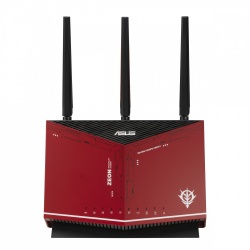 Router ASUS Ethernet RT-AX86U ZAKU II EDITION, Inalámbrico, 4804 Mbit/s, 5x RJ-45, 3 Antenas Externas + 1 Interna ― para Routers Gamer 