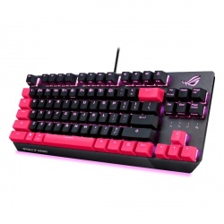 Teclado Gamer ASUS ROG Strix Scope TKL RGB, Teclado Mecánico, Switch Cherry MX RGB RED, Alámbrico, Negro/Rosa (Inglés) 