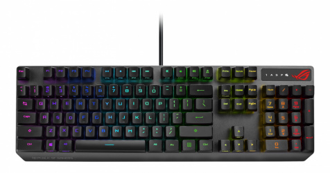 Teclado Gamer ASUS XA05 ROG Strix Scope RX, Teclado Mecánico, Switch ROGC RX Blue, Alámbrico, Negro (Inglés) 