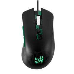 Mouse Gamer Ergonómico ASUS Óptico P308 TUF GAMING M3 Demon Slayer Edition, Alámbrico, USB 2.0, 7000DPI, Negro/Verde 