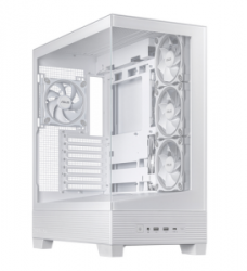 Gabinete ASUS A31 TG, Midi-Tower, ATX/Micro-ATX/Mini-ITX, USB 3.0, sin Fuente, sin Ventiladores Instalados, Blanco ― Abierto 