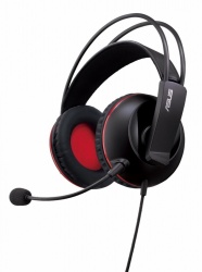 Asus Audífonos Gamer Cerberus, Alámbrico, 3.5mm, Negro/Rojo 