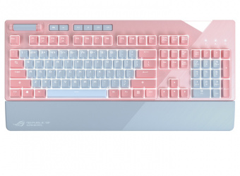 Teclado Gamer ASUS ROG Strix Flare Pink RGB, Teclado Mecánico, Cherry MX Brown, Alámbrico, Rosa (Inglés) 
