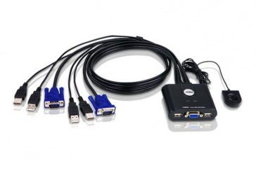 Aten Switch KVM CS22U, 2 Puertos USB, con Cable VGA/USB 