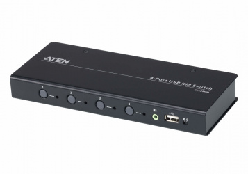 Aten Switch KM 2x USB A Hembra - 4x USB B Hembra, Negro 