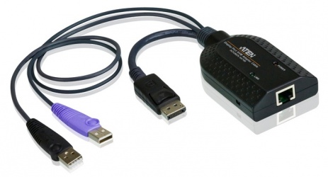 Aten Cable KVM KA7169, RJ-45 Hembra - DisplayPort/2x USB Macho, Negro 