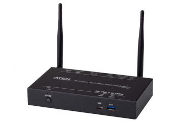 Aten Sistema Inalámbrico para Presentación VP2021, RJ-45/HDMI/VGA/USB, Negro 