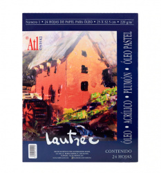 ATL Block Lautrec, 24 Hojas, 25 x 32.5cm, para Óleo 