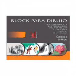 ATL Block Blanco, 42 x 59cm, 20 Hojas, para Dibujo 