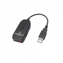 Audio-Technica Adaptador de Audio USB Macho - 2x 3.5mm Hembra, Negro 
