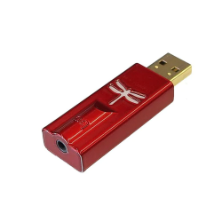 AudioQuest  Adaptador de Audio USB A a 3.5mm, Rojo 