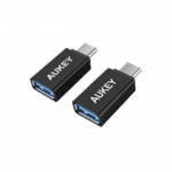 AUKEY Adaptador USB C Macho - USB A Hembra, Negro, 2 Piezas 